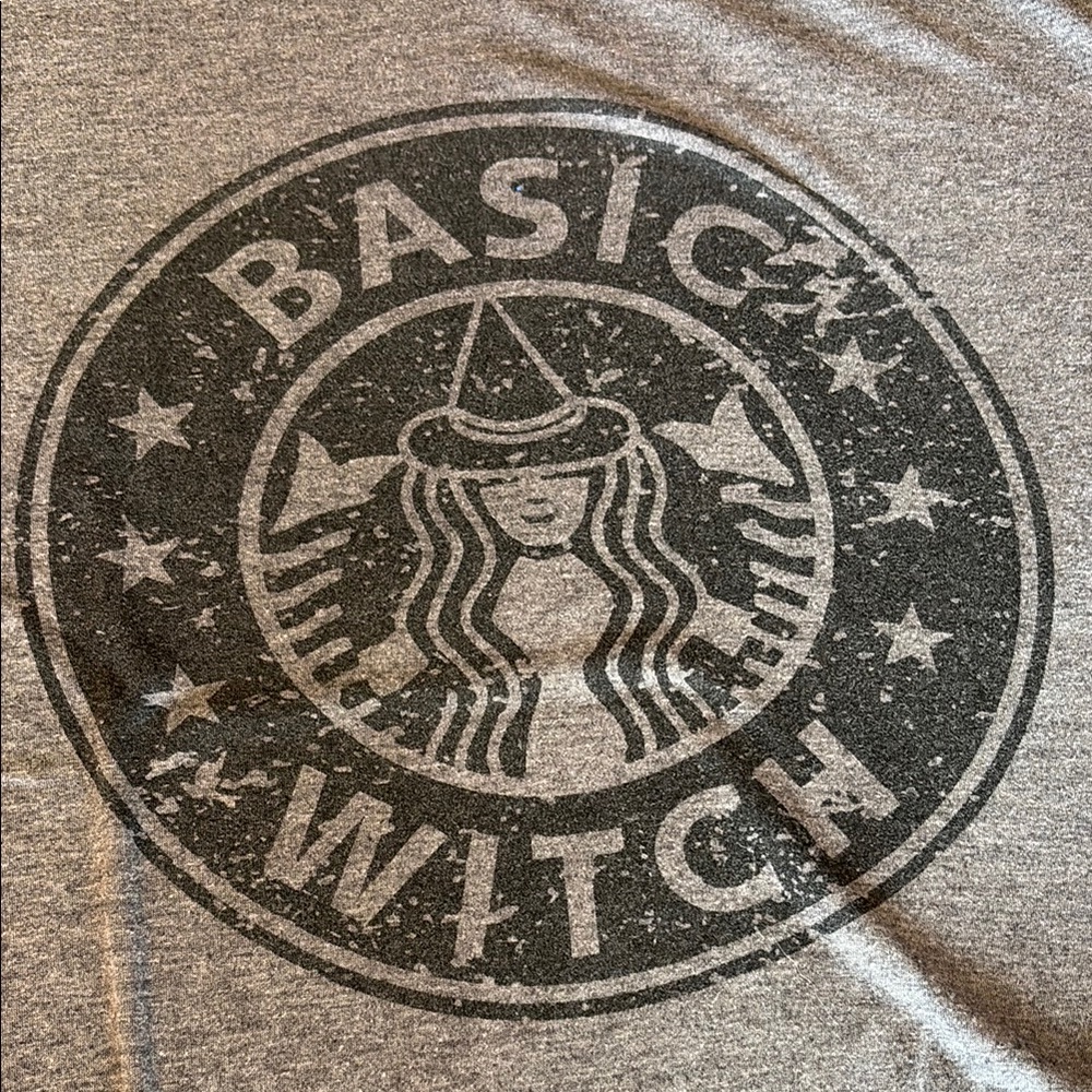 Gray Basic Witch Graphic Tee